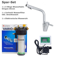 Carbonit Wasserfilter + Oregon chrom drei wege Wasserhahn